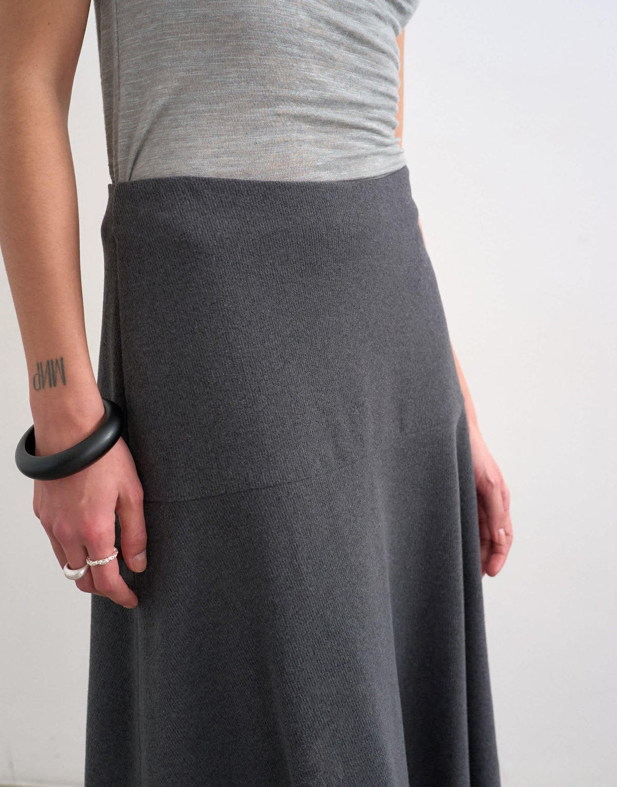 Topshop soft touch drop waist maxi skirt in charcoal grey
