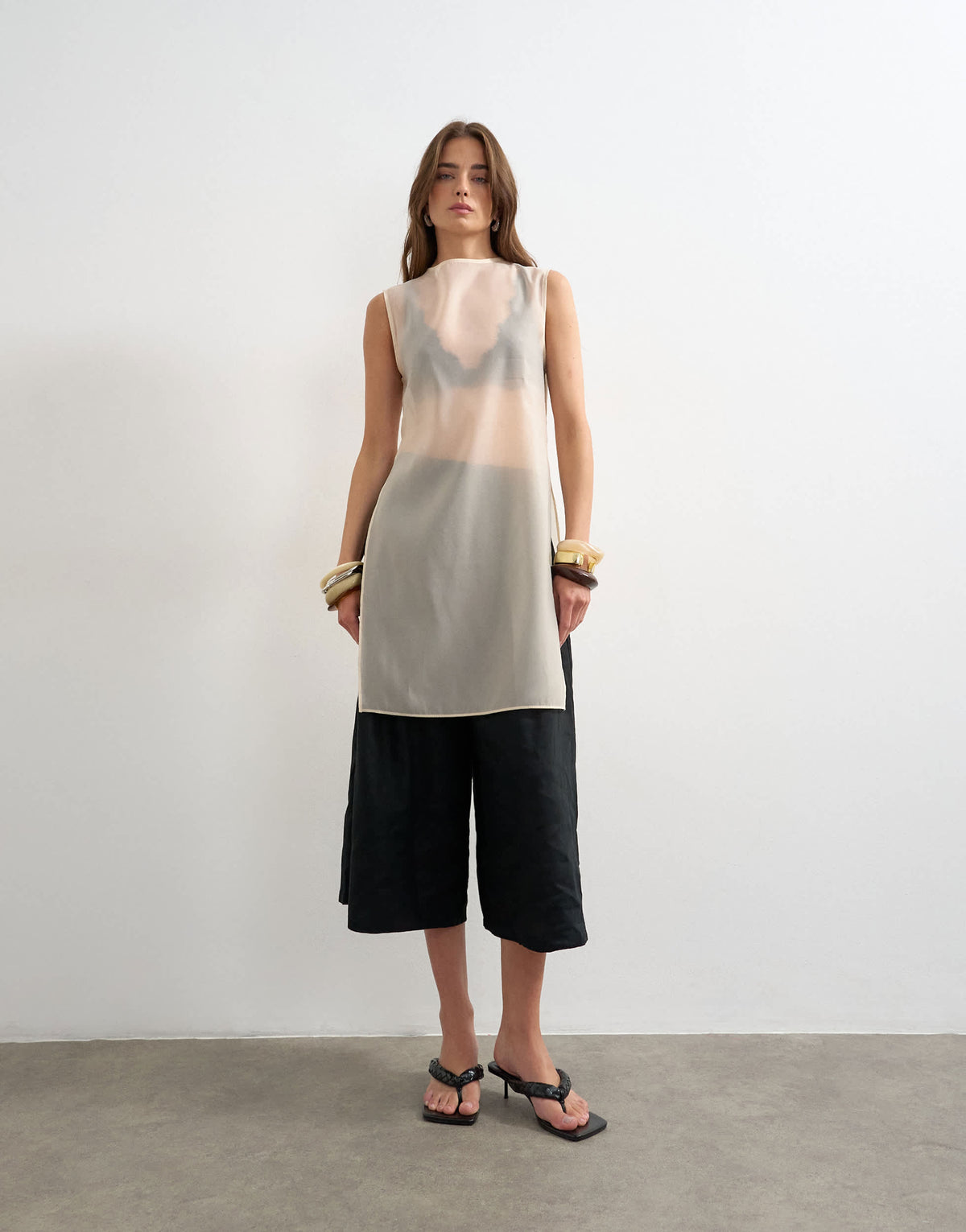 Topshop linen A line culotte  in black