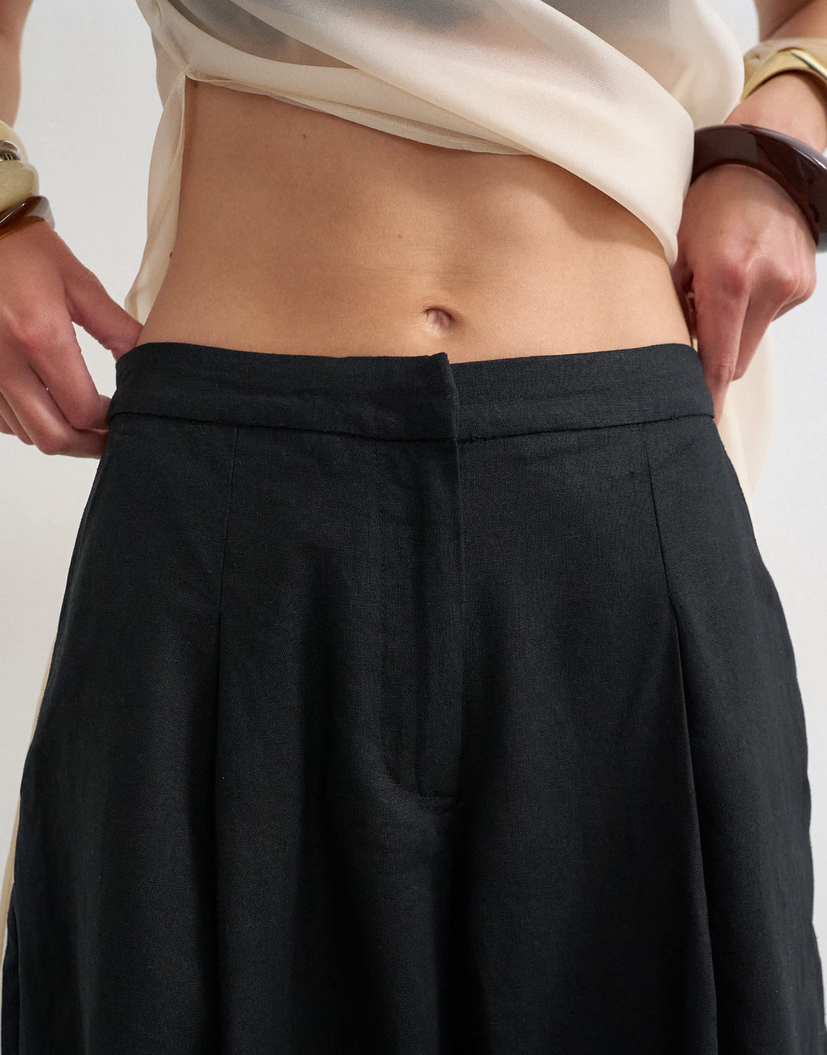 Topshop linen A line culotte  in black