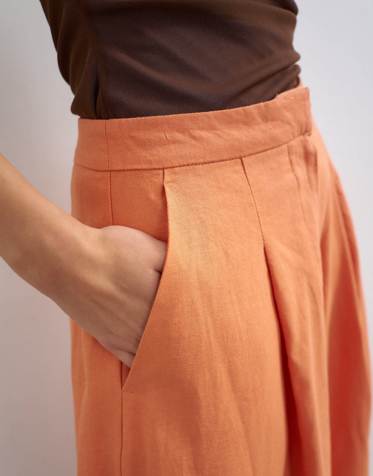 Topshop linen A line culotte in washed orange