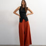 Topshop linen A line wide leg trouser in rust