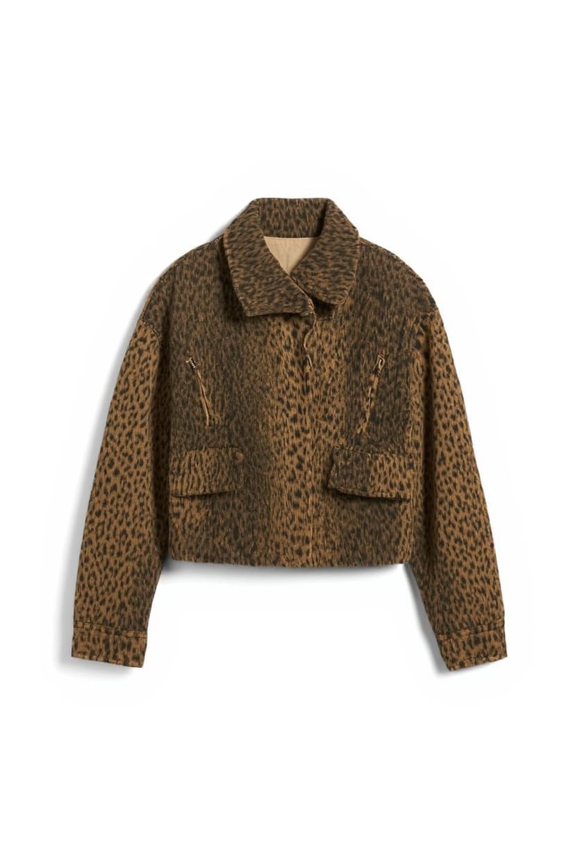 Topshop animal printed wool blend jacket