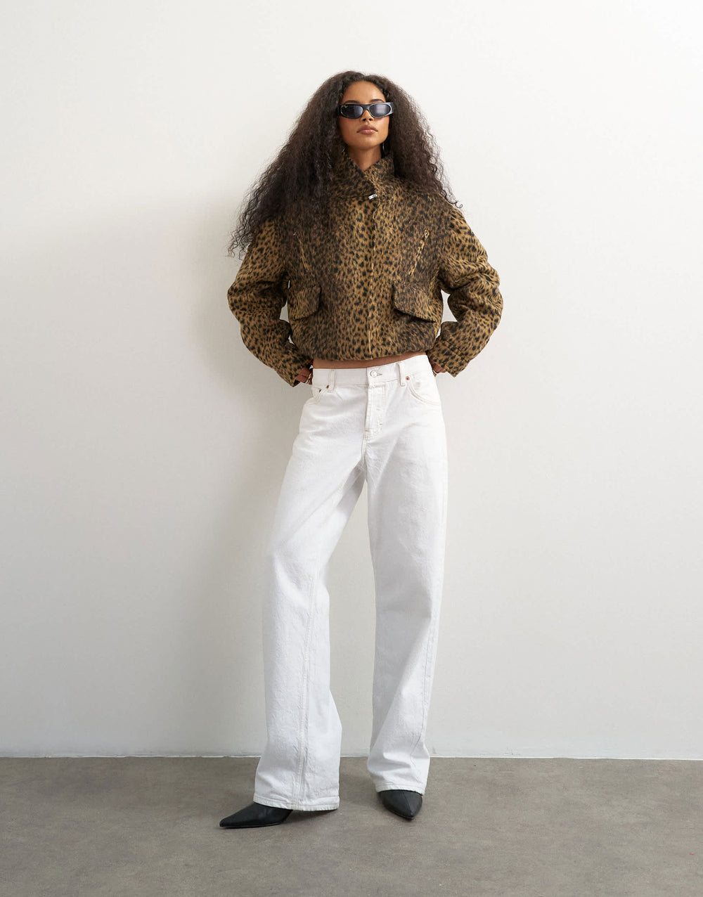 Topshop animal printed wool blend jacket