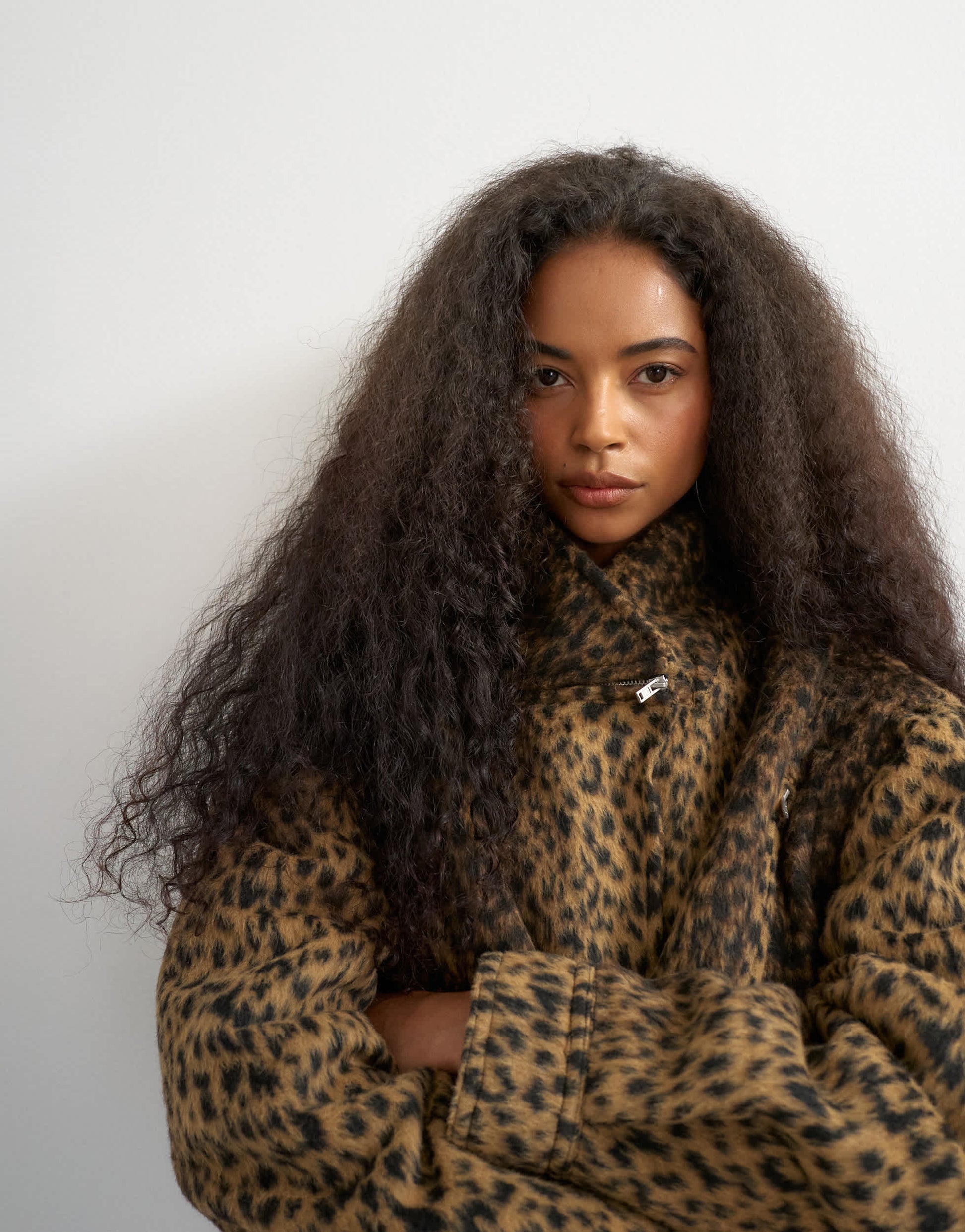 Topshop animal printed wool blend jacket