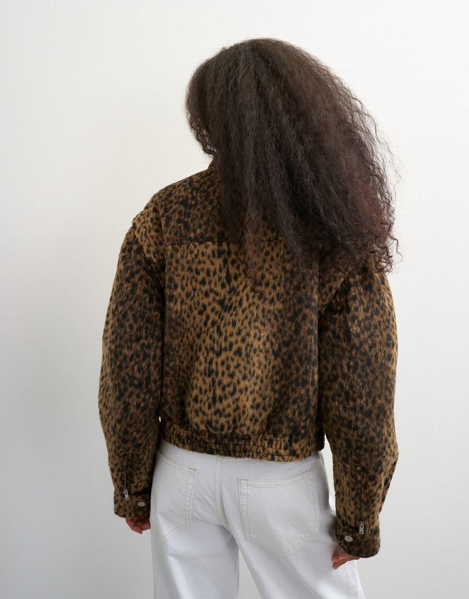 Topshop animal printed wool blend jacket