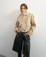 Topshop cropped wool blend trenchÂ in stone