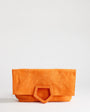 Topshop Gregry oversized folded clutch bag in orange suedette