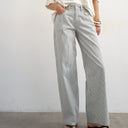 Topshop Cinch low rise relaxed jean in blue and white stripe