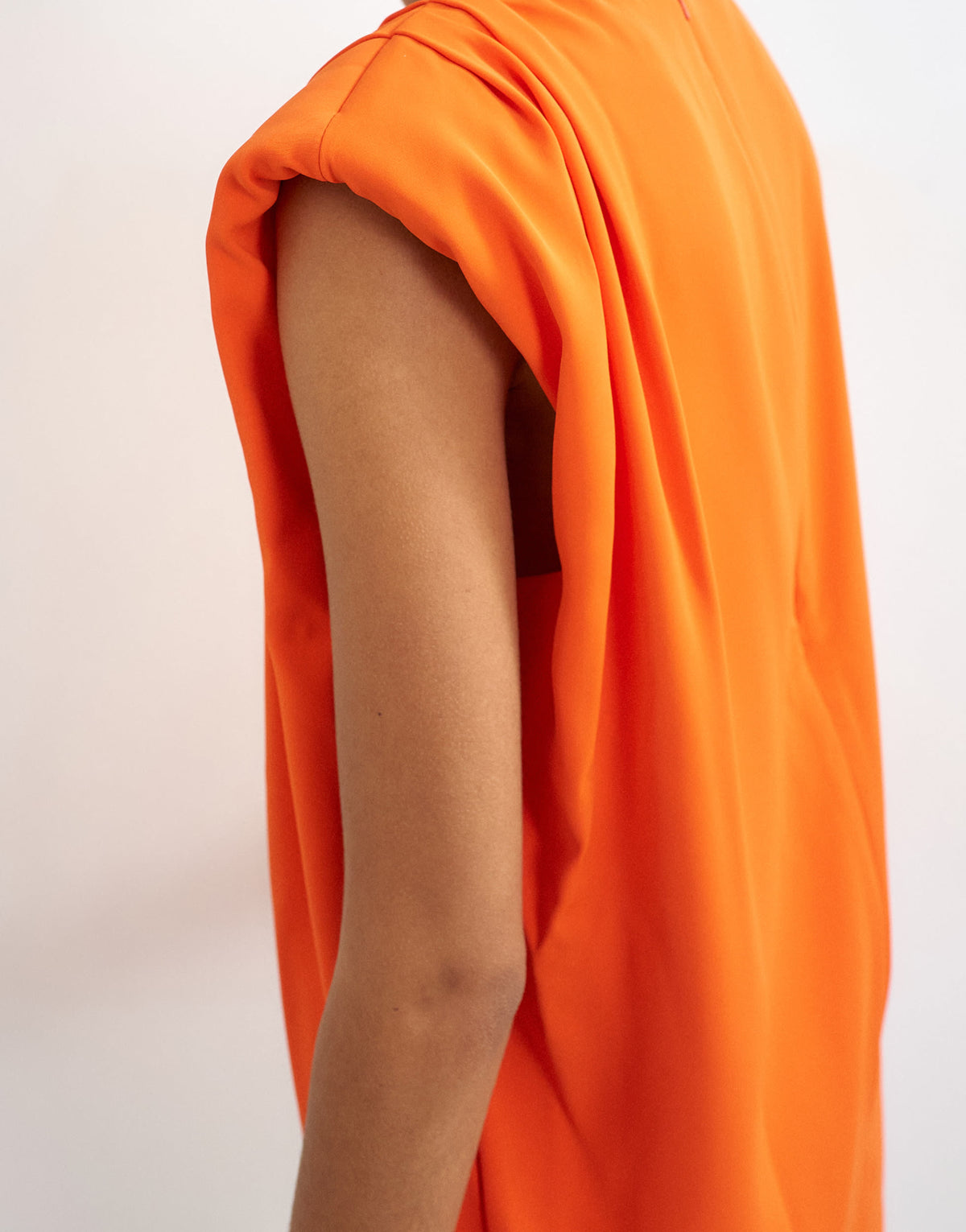 Topshop clean structured shoulder pad mini dress in fiery orange