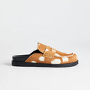 Topshop Addie hair on real leather mule loafer in large deer print