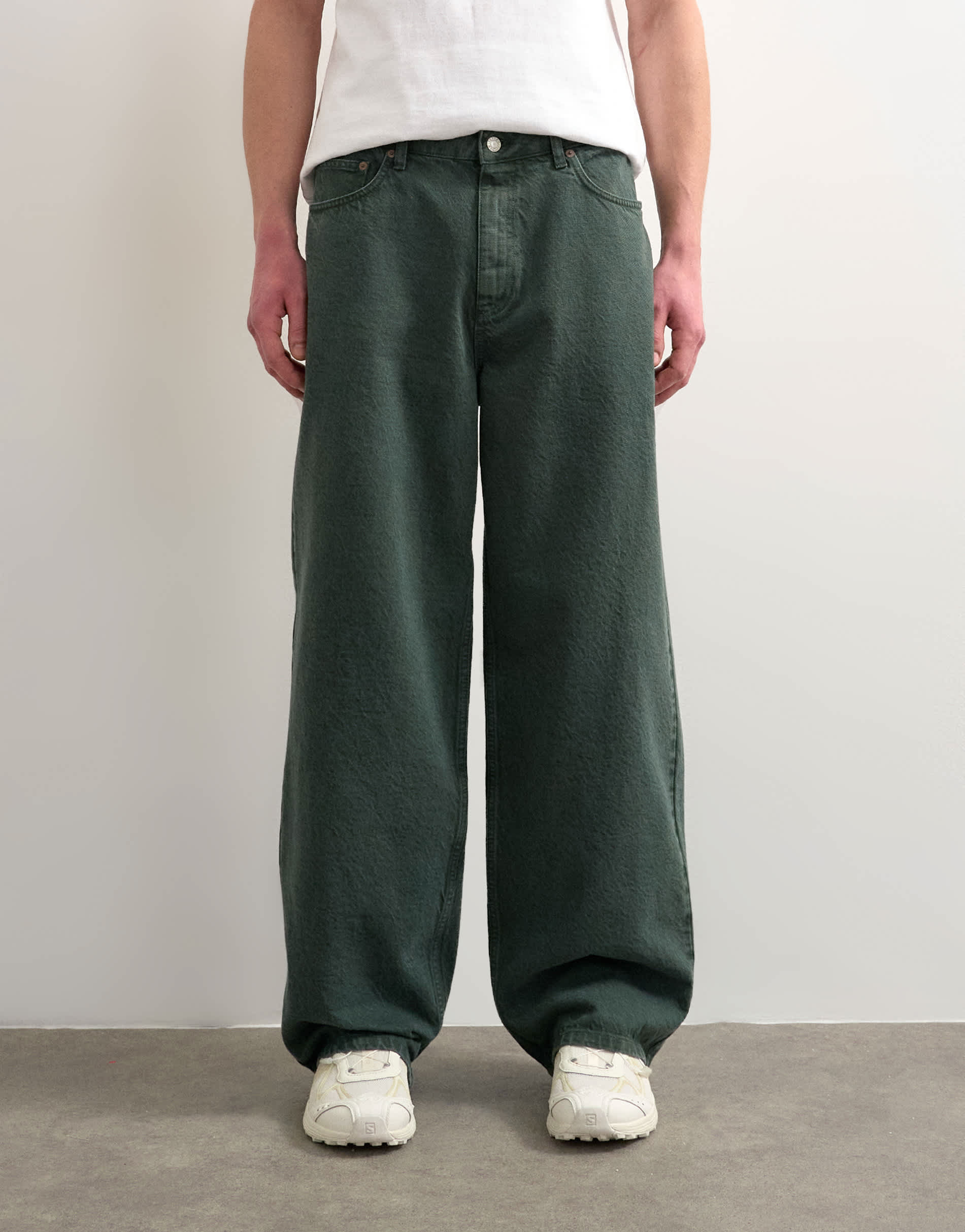 Topman Rigid Baggy Jeans in Grün