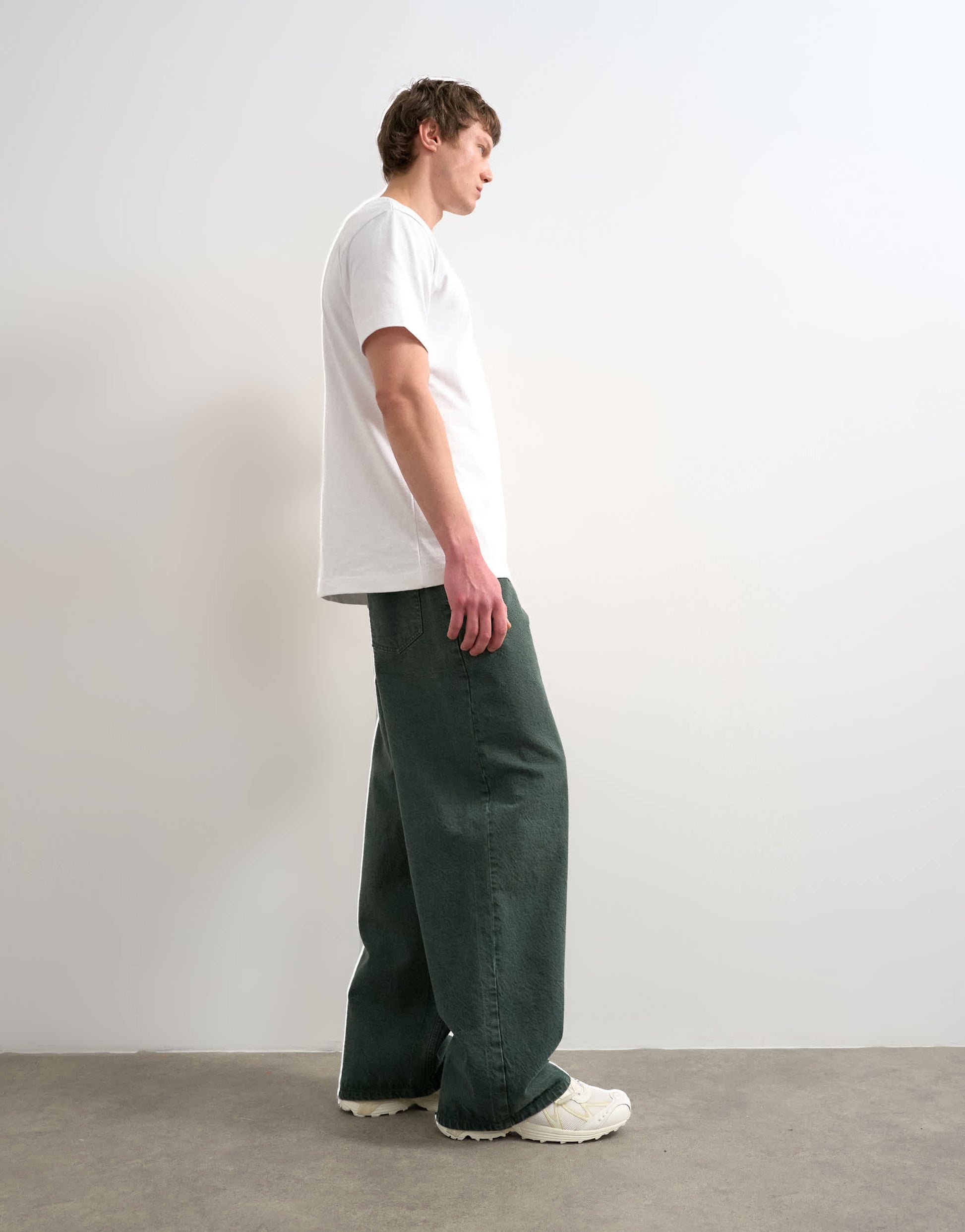 Topman rigid baggy jean in green