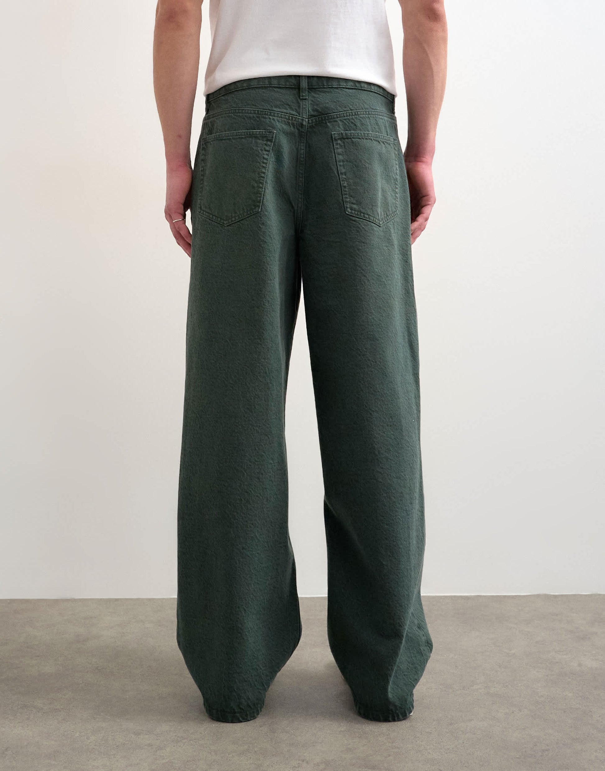 Topman rigid baggy jean in green