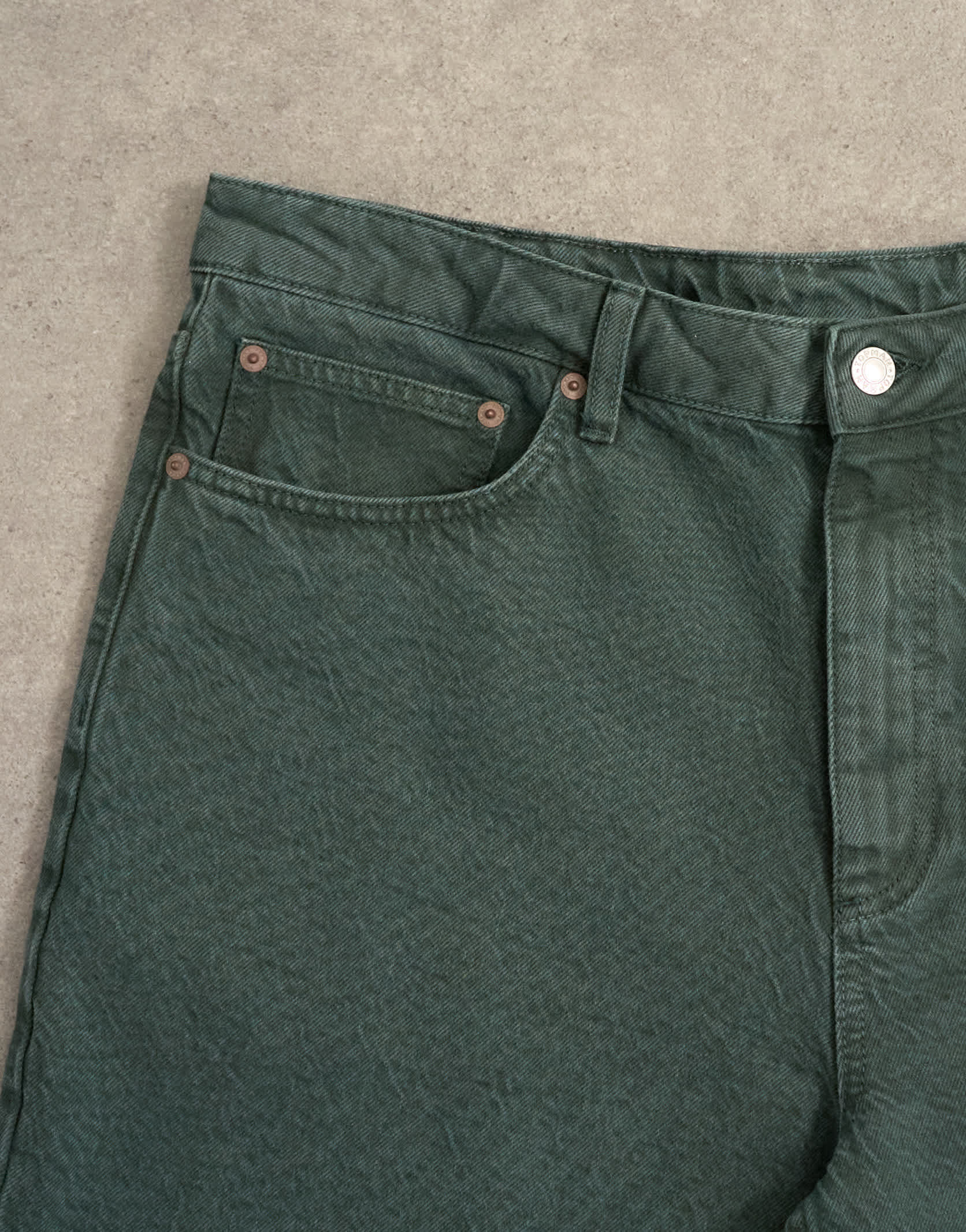 Topman rigid baggy jean in green