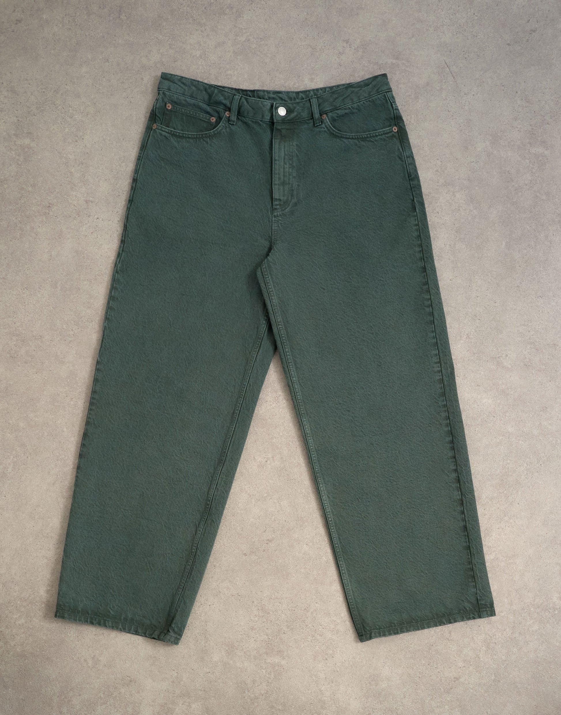 Topman rigid baggy jean in green
