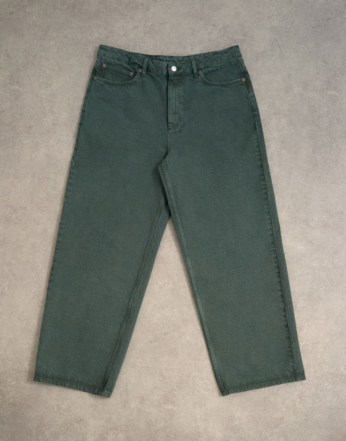 Topman rigid baggy jean in green