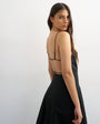 Topshop poplin square neck open back barrel midi sundress in black