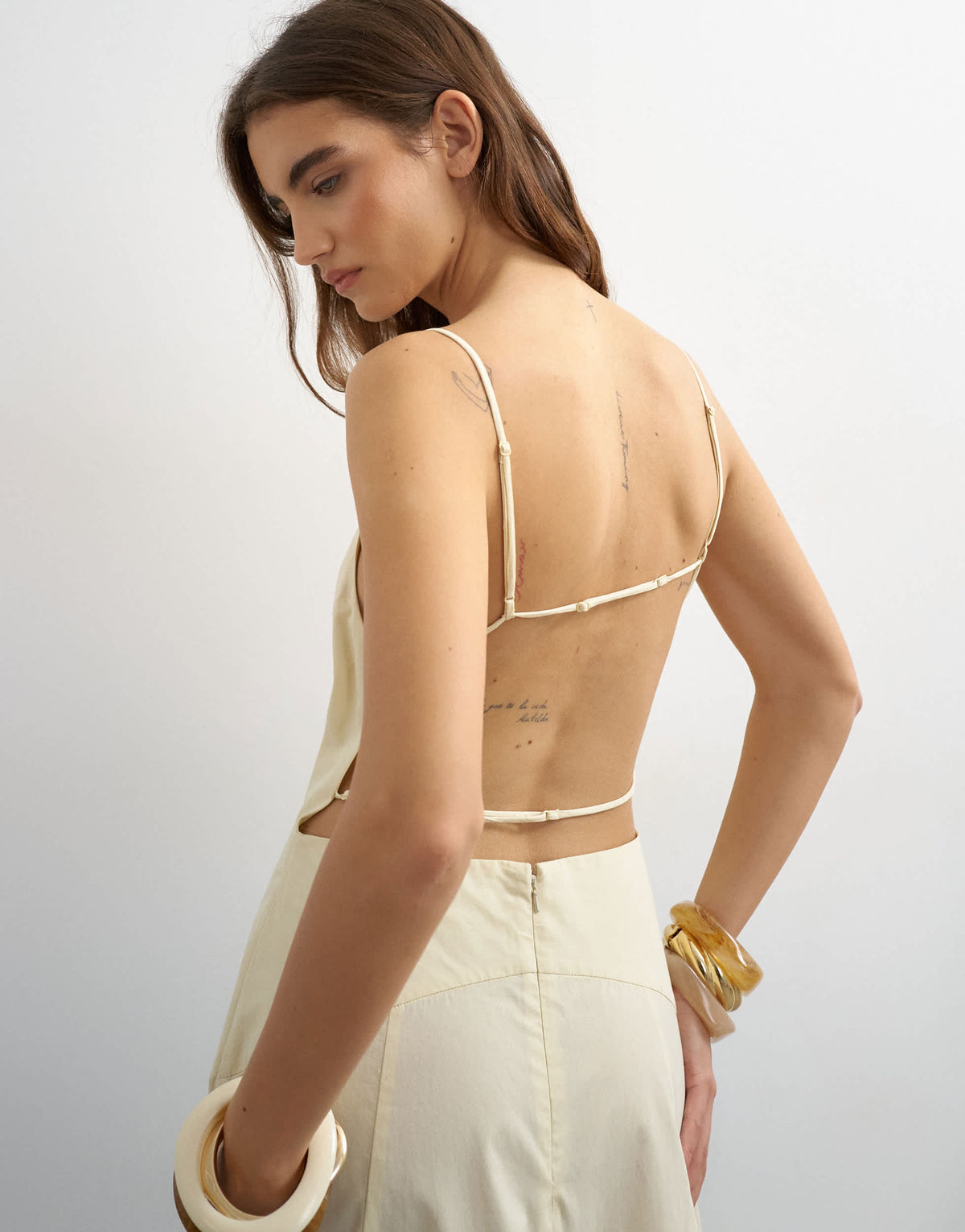 Topshop poplin square neck open back barrel midi sundress in black