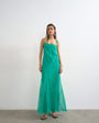 Topshop folded bust organza maxi dress in emerald