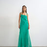 Topshop folded bust organza maxi dress in emerald
