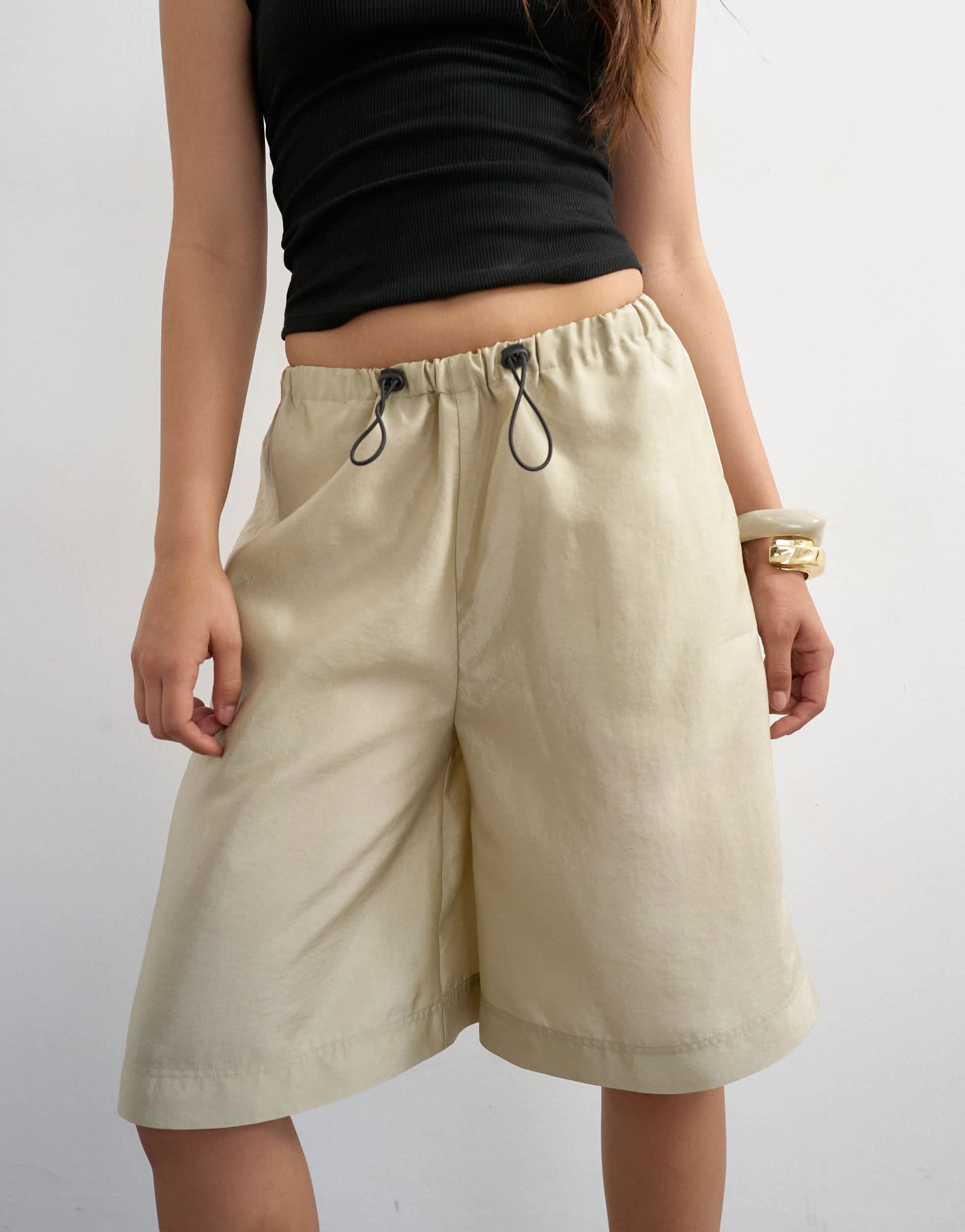 Topshop taffeta A line longline short in oyster