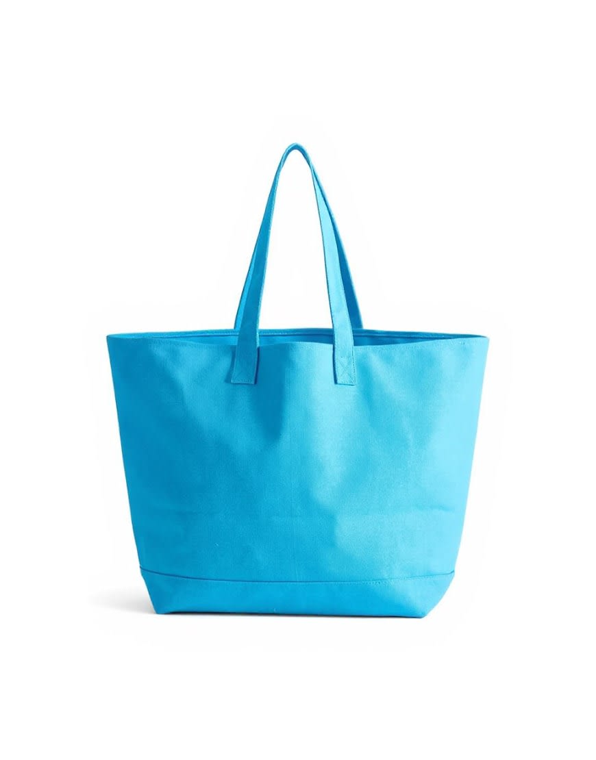 Topshop large canvas tote bag in turquoise 