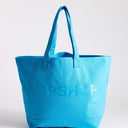 Topshop large canvas tote bag in turquoise 