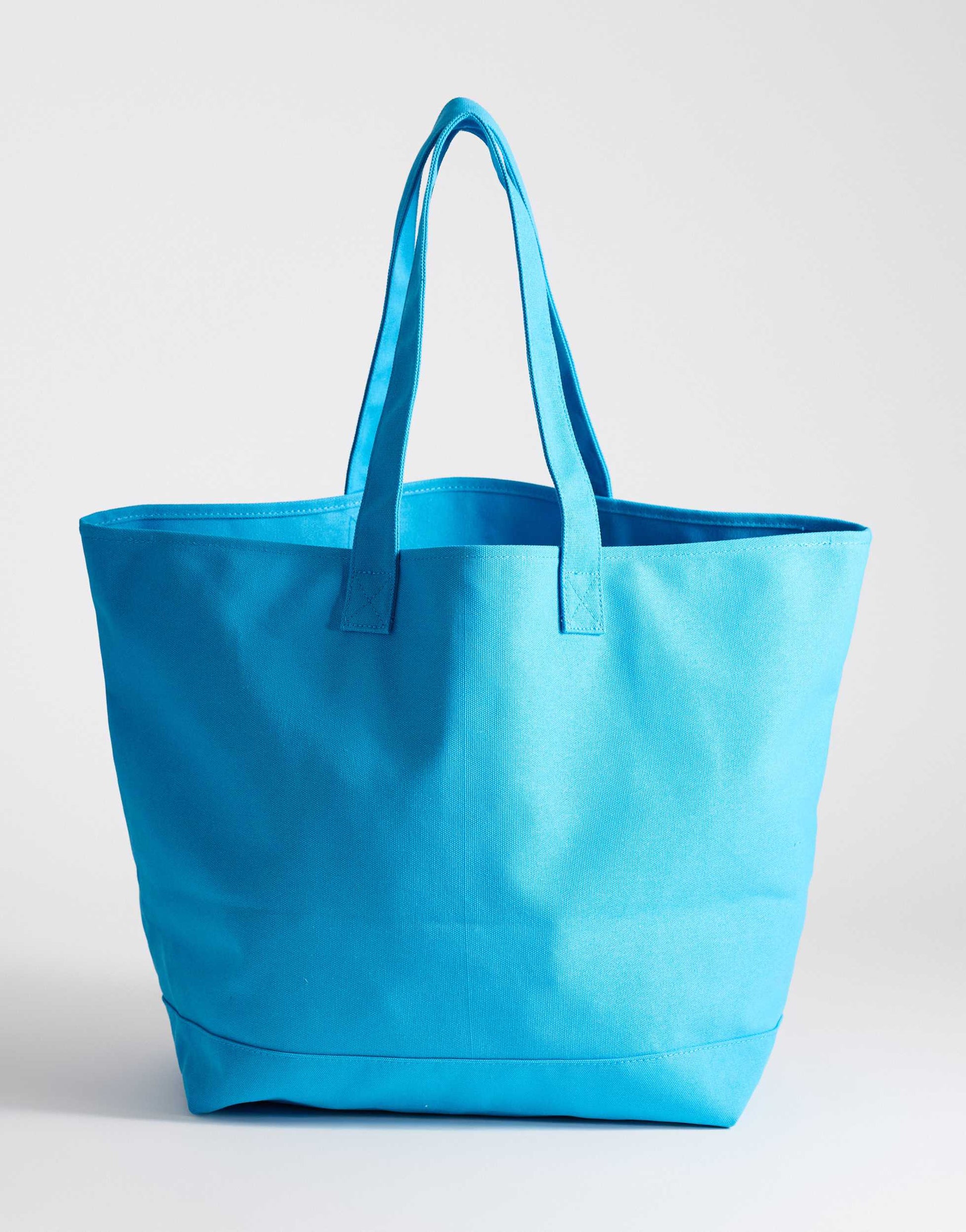 Topshop large canvas tote bag in turquoise 