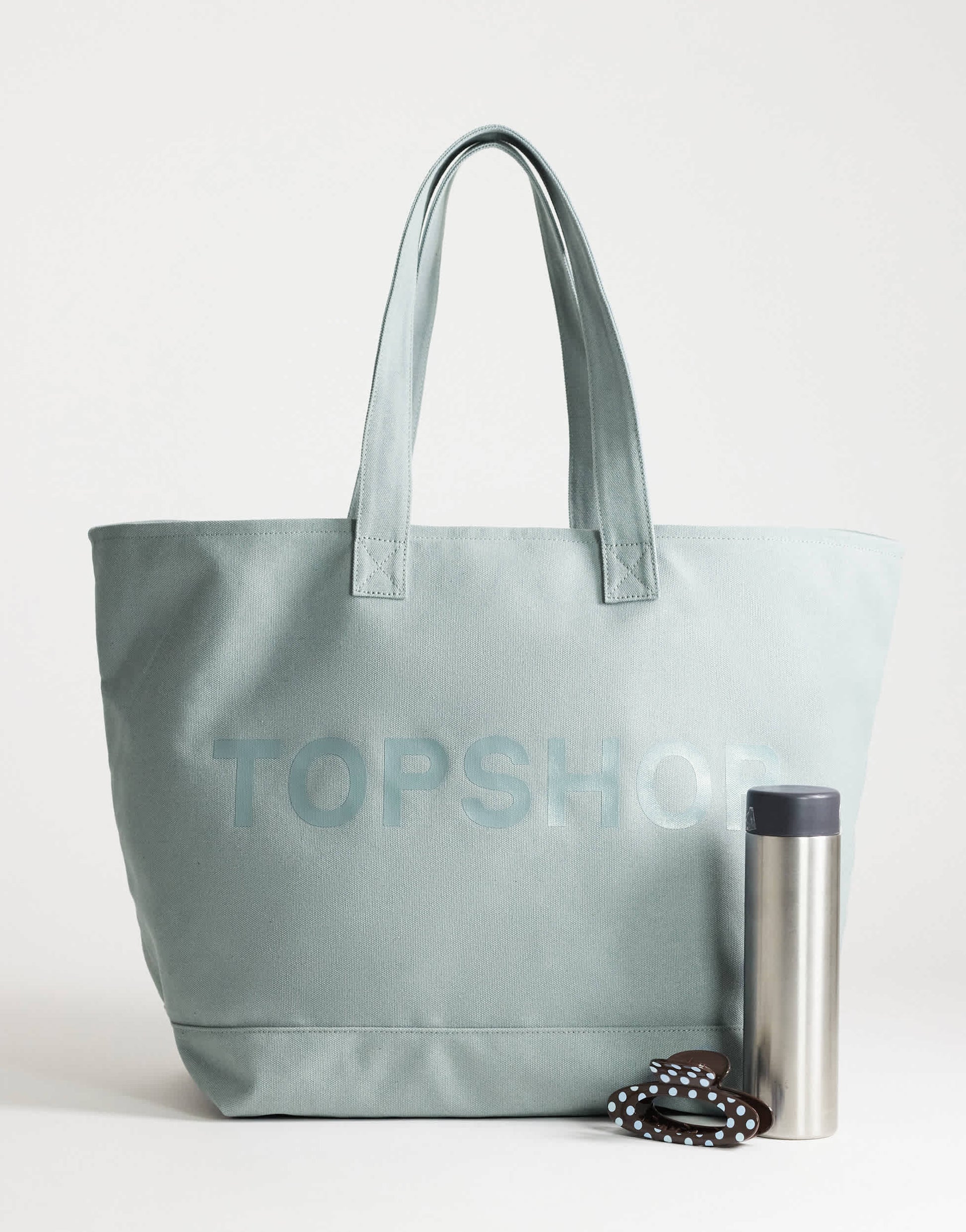 Topshop large canvas tote bag in grey