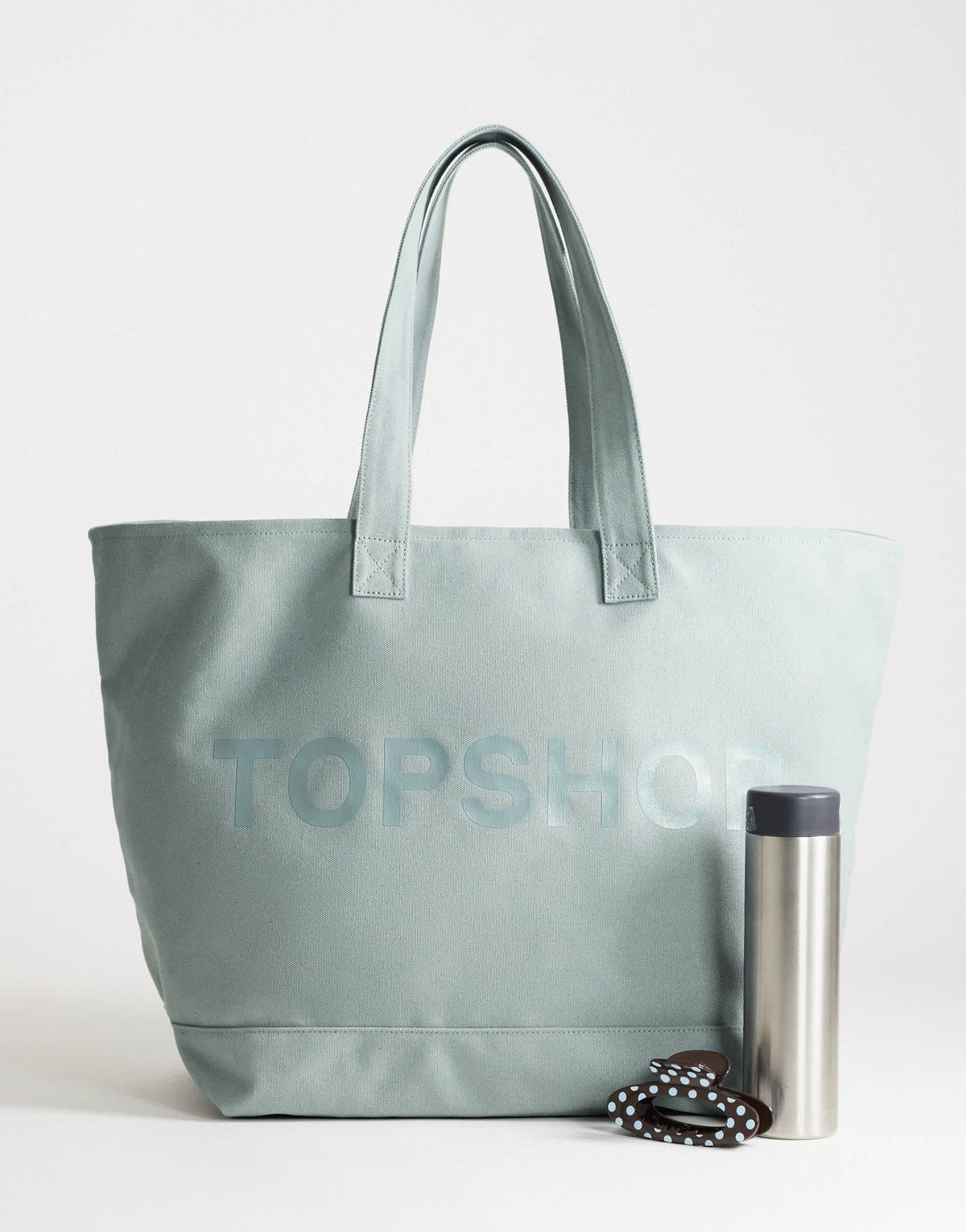 Topshop large canvas tote bag in grey
