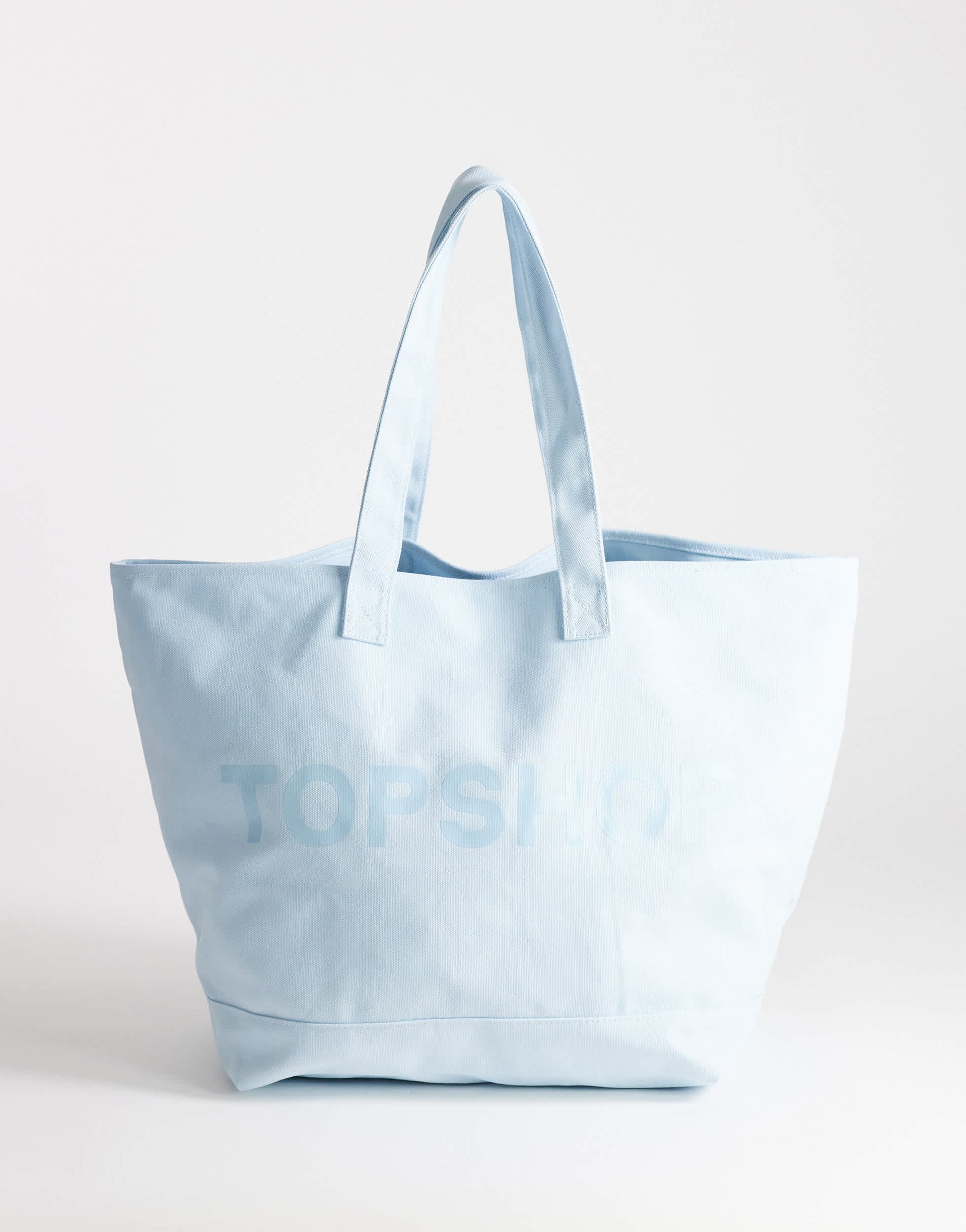 Topshop large canvas tote bag in cornflour blue