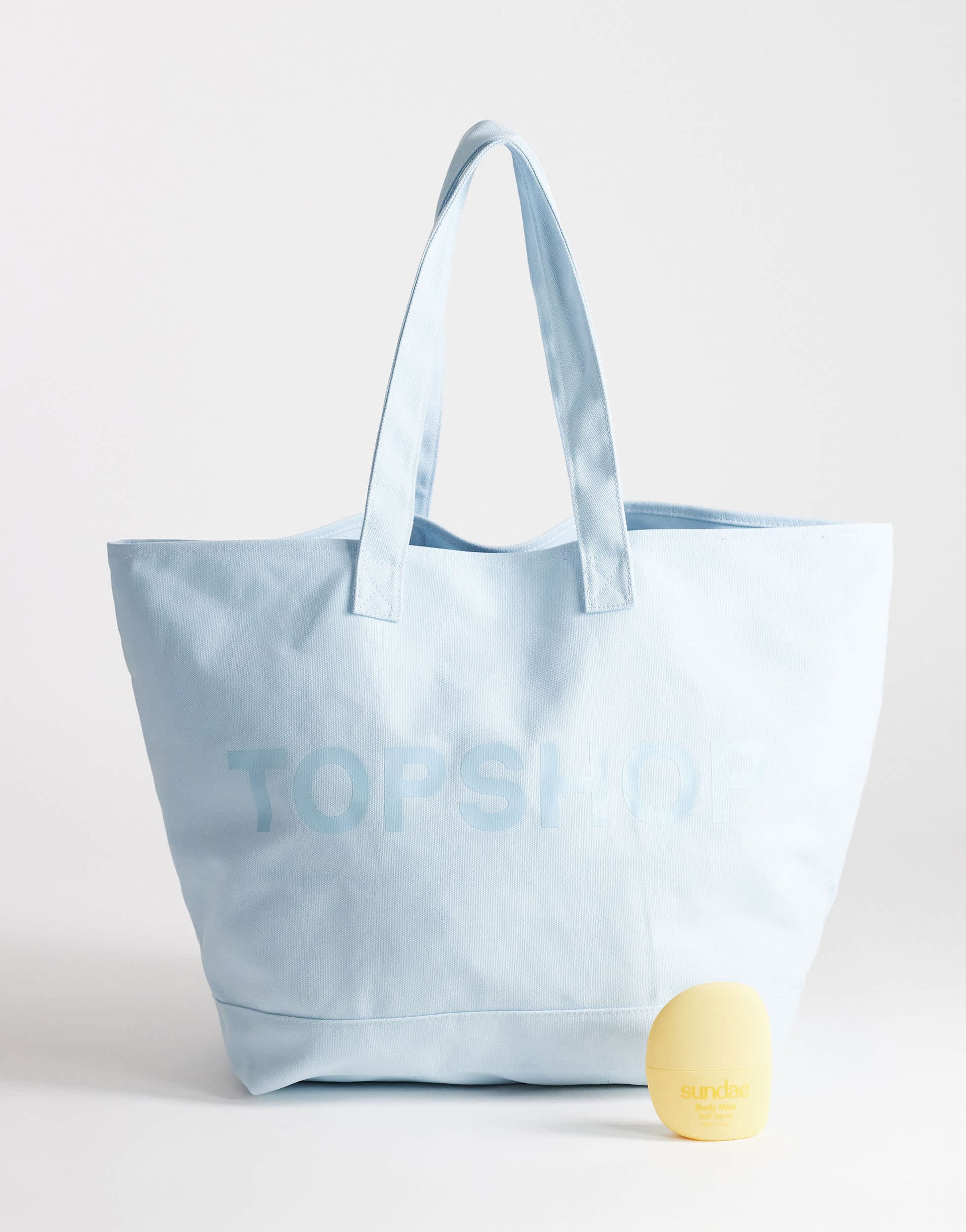 Topshop large canvas tote bag in cornflour blue