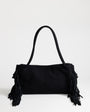 Topshop Maisie large shoulder bag with real leather tassels in black