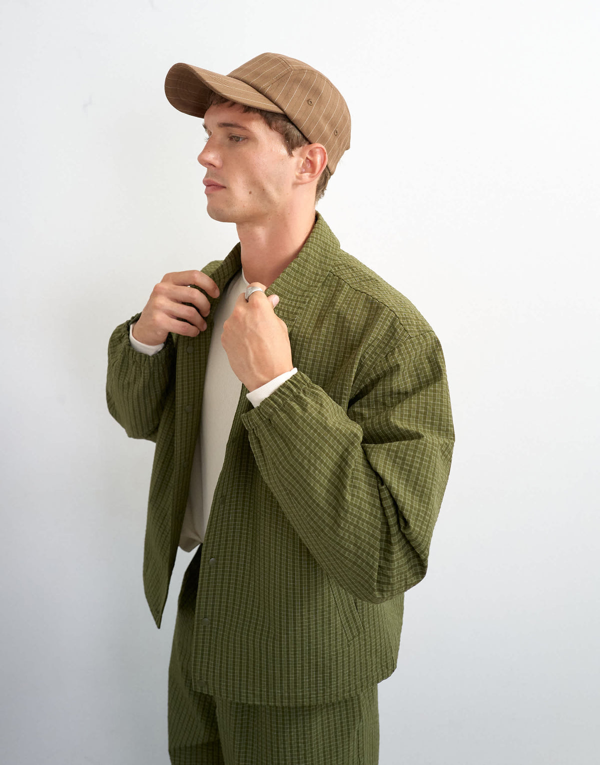 Topman oversized fit nylon ripstop harrington jacket in green