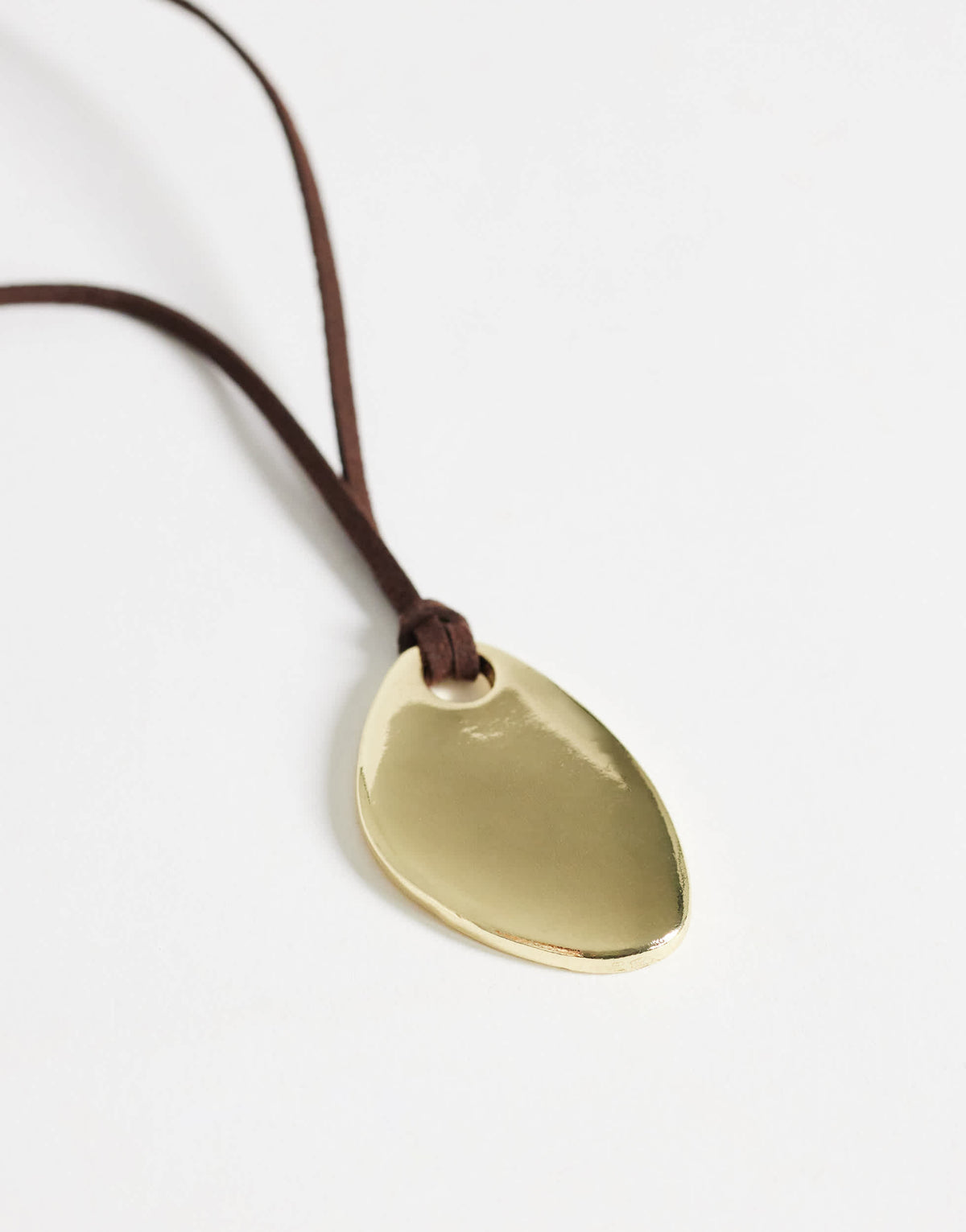 Topshop Leila cord necklace with pendant in gold and brown