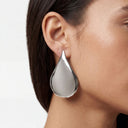 Topshop Cher statement teardrop stud earrings in silver tone