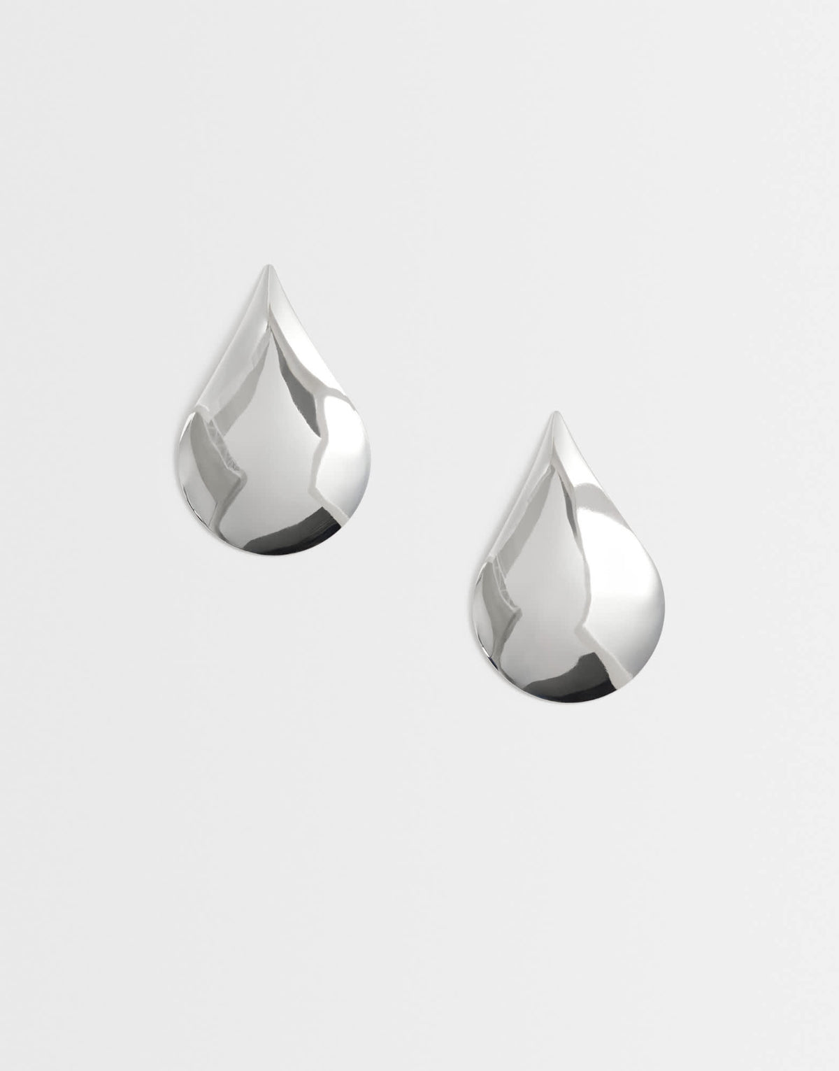 Topshop Cher statement teardrop stud earrings in silver tone