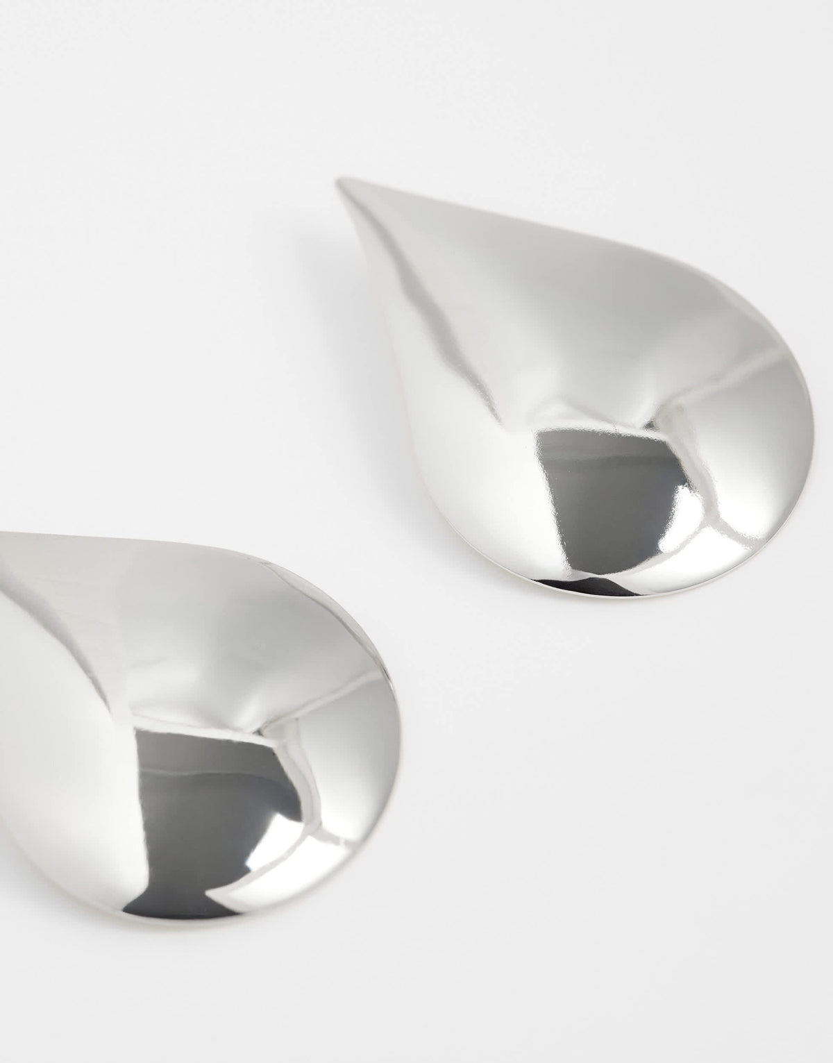 Topshop Cher statement teardrop stud earrings in silver tone
