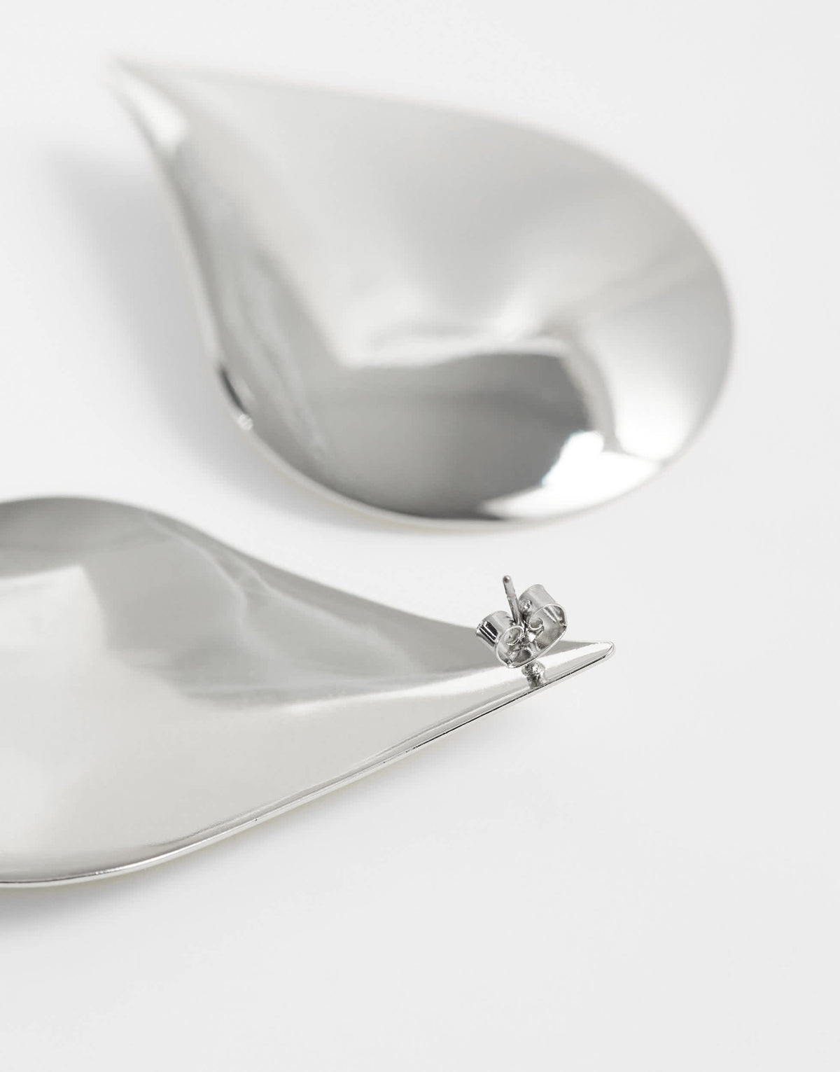 Topshop Cher statement teardrop stud earrings in silver tone