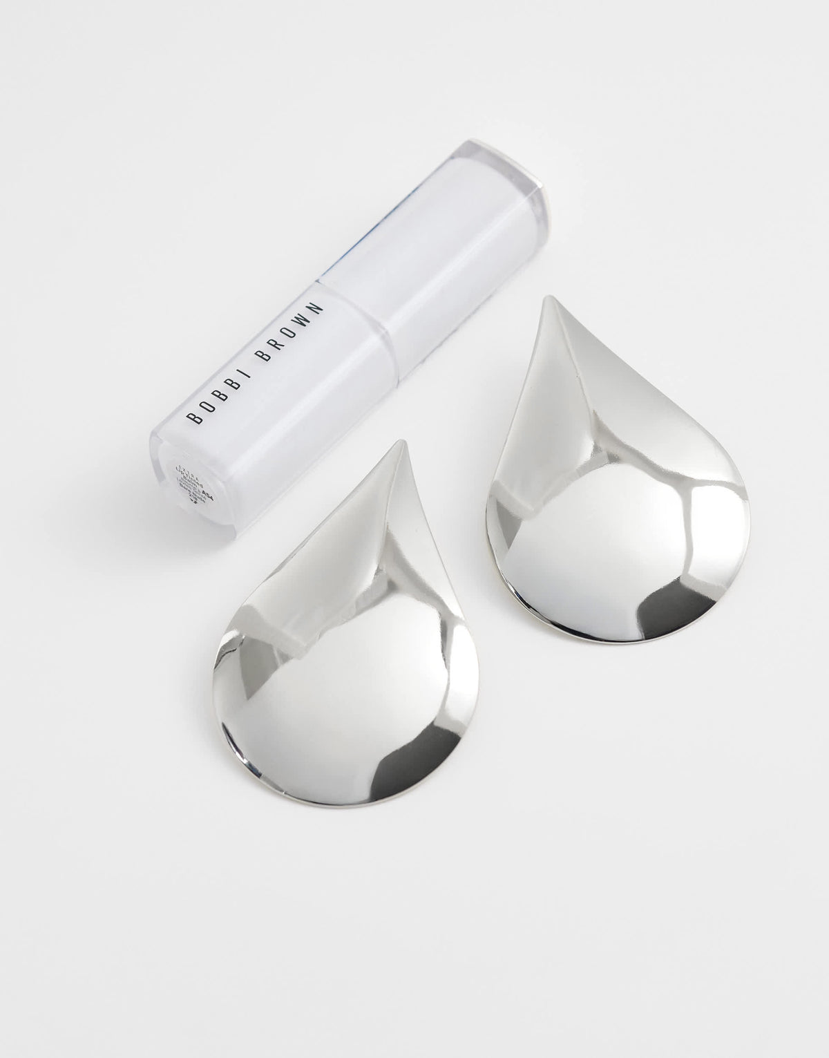 Topshop Cher statement teardrop stud earrings in silver tone