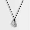 Topshop Leila cord necklace with pendant in silver and black