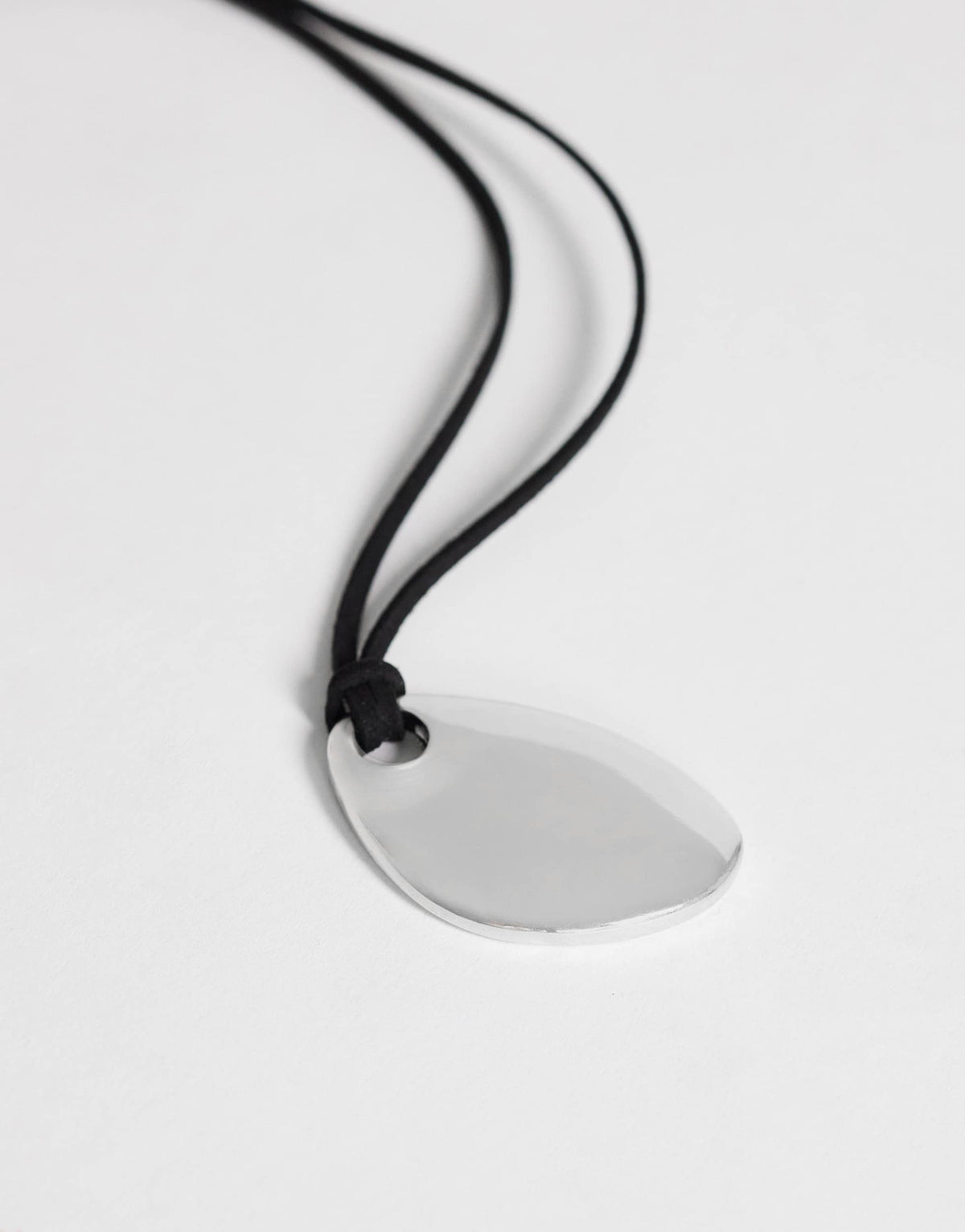 Topshop Leila cord necklace with pendant in silver and black