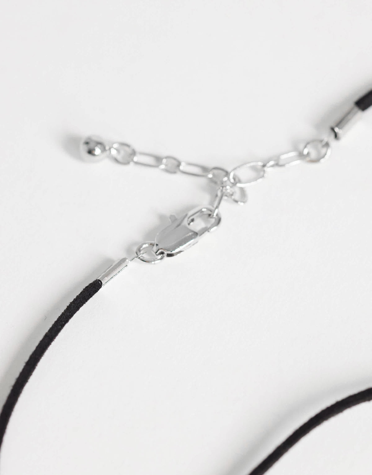 Topshop Leila cord necklace with pendant in silver and black