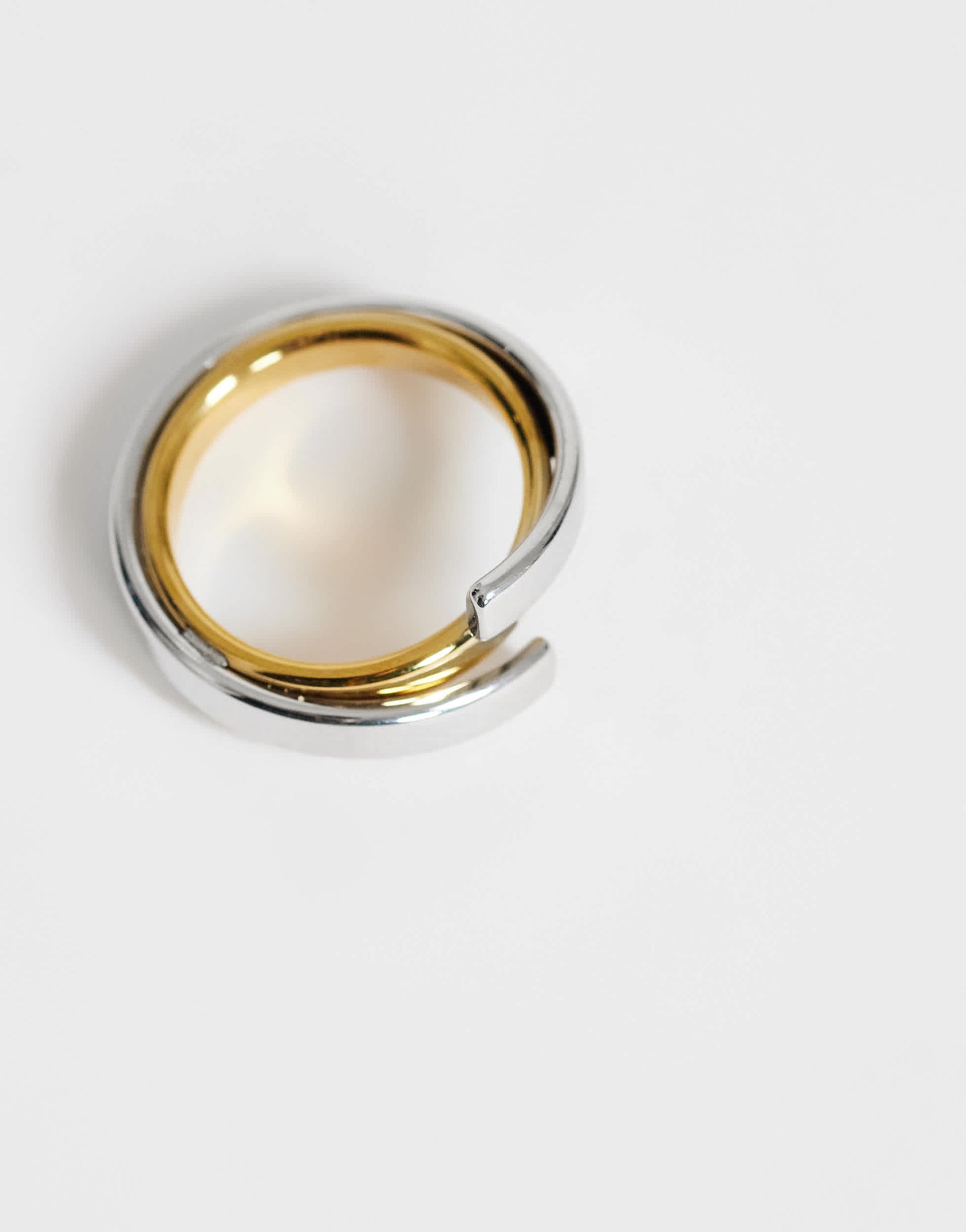 Topshop Ruth waterproof overlapping ring in stainless silver