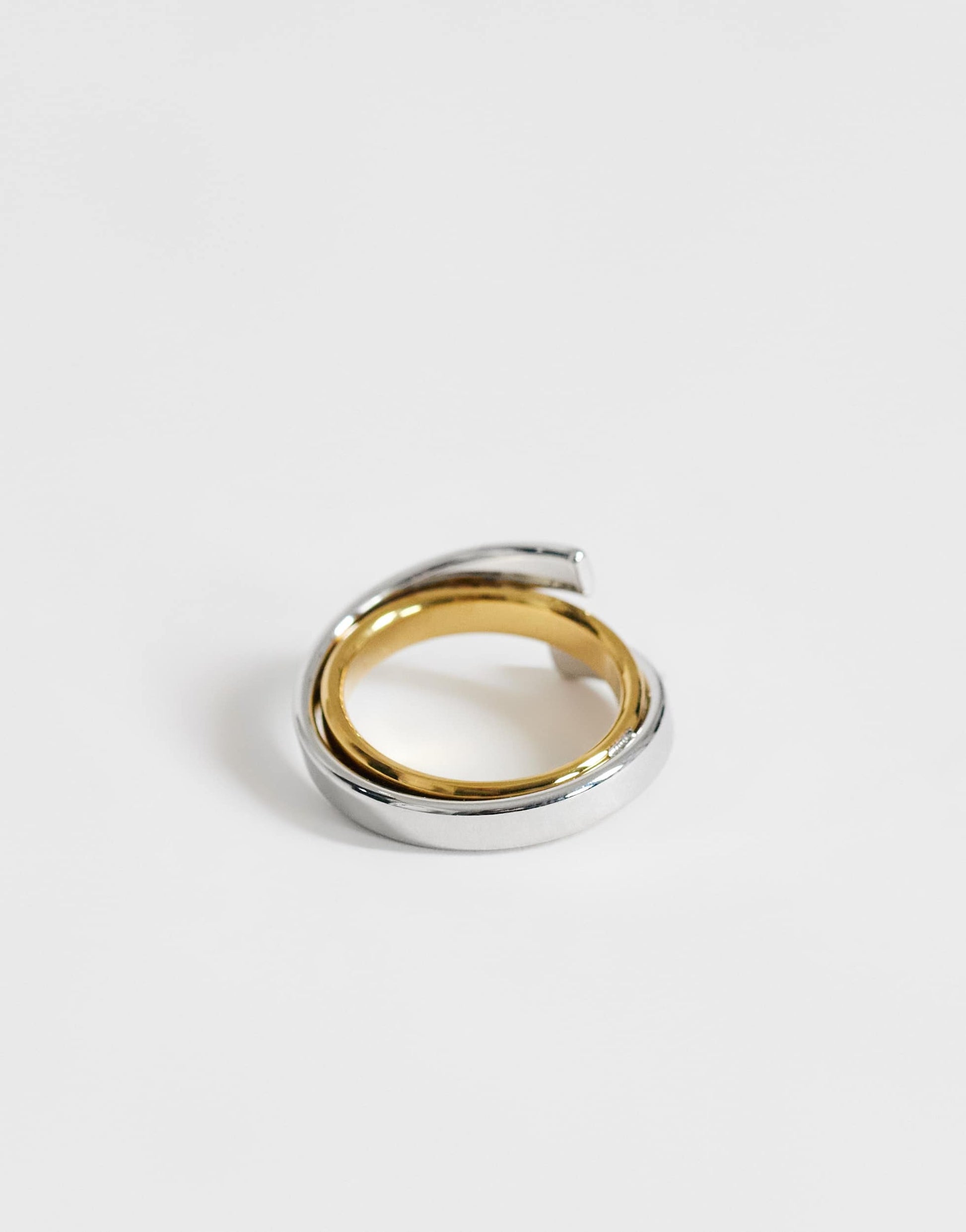 Topshop Ruth waterproof overlapping ring in stainless silver