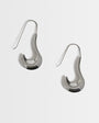 Topshop Claudia waterproof wavy drop hoop earrings in stainless silver