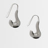 Topshop Claudia waterproof wavy drop hoop earrings in stainless silver