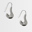 Topshop Claudia waterproof wavy drop hoop earrings in stainless silver