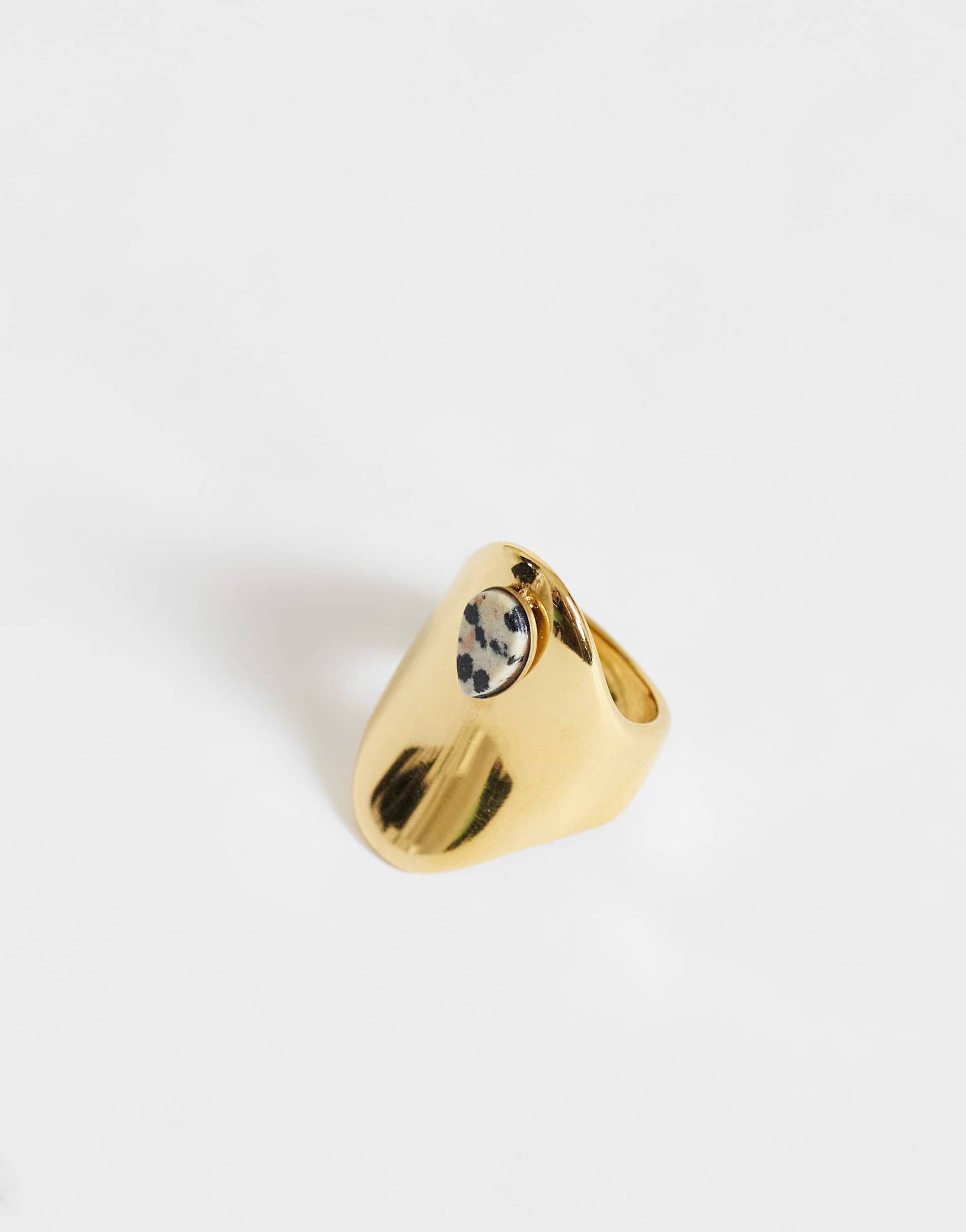 Topshop River ring with stone in stainless gold