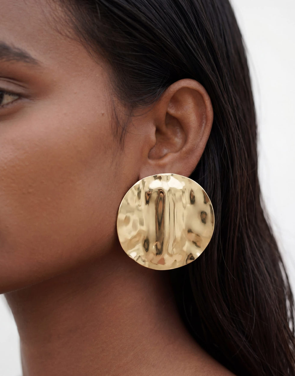 Grandes boucles d'oreilles disque Topshop Chantal ton or